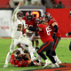 Trey Hendrickson celebrates a sack as the Saints rout Tom Brady and the Bucs.